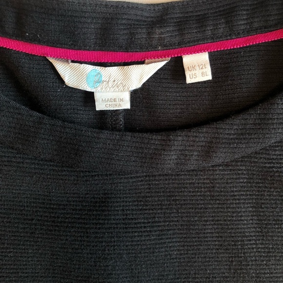 Boden 3/4 Length Sleeve Black Midi Dress Size 8L - Picture 9 of 10